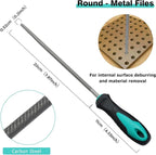 4Pcs Metal File Set, 8inch Hand Files Large Steel Rasp Files with Handles for Metalworking, Woodworking and More