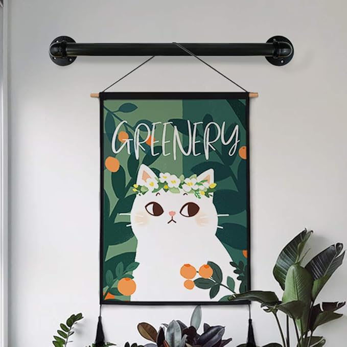 GeilSpace 1" × 8" Pre-Cut Black Metal Pipe, Industrial Steel Fits Standard One Inch Threaded Pipes and Fittings - Vintage DIY Industrial Shelving (1" × 8", Black)