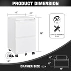 Mobile File Cabinet with Lock Steel Small Rolling 2 Drawer File Cabinet Legal/Letter/A4 Size Under Desk Metal Filing Cabinet for Home Office Vertical Filing Cabinet Printer Stand Assembly Required