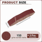 HARFINGTON 6 x 108 Inch Sanding Belts, 2 Pcs 150 Grit Aluminum Oxide Abrasive Belt Sander File Belt for Woodworking, Metal Polishing, Knife Sharpener