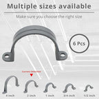 2 Inch 6pcs PVC Pipe Straps Reliable 2-Hole Plastic Conduit Clamps for Secure and Organized Mounting of PVC Pipes Conduits, and Cables UL Certified for Safety