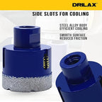 Drilax Pro Series 2 Inch Diamond Hole Saw for Angle Grinders | 1-3/8" Depth | 5/8"-11 Thread | Fast & Dry Drilling for Large Conduit, Pipes, Access Holes | Long Life
