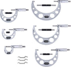 Accusize Industrial Tools 0-6 inch by 0.0001'' Ultra-Precision Outside Micrometers with Carbide Tips 6 Pc Set, Eg00-0906