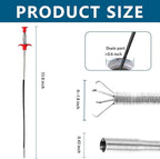 33.8 inch Drain Snake Hair Drain Clog Remover Tool - Sink Drain Cleaner for Toilet Sewer Shower Kitchen Bathroom Tub Clogged Drains Opener Cleaning Tool, Flexible Grabber Claw Pick Up Tool