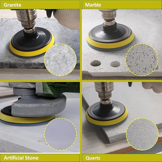 Dry Diamond Polishing Pads 4"/100mm - 8pcs Grit 1500 Polish Pad Kit for Granite Marble Artificial Stone Quartz for Angle Grinder