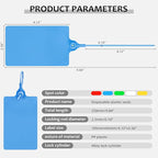 100 Plastic Tags Blank Waterproof Tags Shipping Tags for Labeling Writable Hang Tags Large Shipping Label Security Tamper Seals Storage Tags with One Marker Pen (Blue)