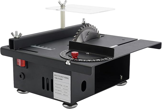 Table Saw Mini Precision Table Saws Crafts Woodworking Lathe Polishing Bench Portable Tabletop Saw Engraving Grinding High-Power Cutting Table Saw Upgraded Cutting Saw For DIY Crafts (7200RPM)
