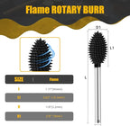 CAELUM 1 Pcs Flame Rotary Burr Kit, 1/8" Shaft, Very Coarse - Woodworking Attachment for Dremel, Foredom, DeWalt, Milwaukee Tools, Carving Burrs for Carving Engraving in Wood, Rubber, Plastic