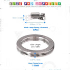 Glarks 7Pcs 10 Feet Long Worm Gear Hose Clamp with Fasteners, 304 Stainless Steel Large Adjustable Pipe Clamps with 6Pcs Fasteners for Ductwork, Pole Securing and Strapping (10 FT Strap +6 Fasteners)