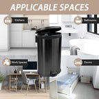 Trash Can with Lid - Assembled in USA 40 Liter/10.5 Gallon Stainless Steel Trash Can with Odor Protection Kitchen Garbage cans with Soft-Close Foot Pedal for Bathroom Home Office, Black