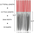 Deburring Tool Kit,10Pcs Needle File,Metal Handle Deburring Tool for Metal Resin 3D Plastic Copper Aluminum Pipes Tube Hole with Extra 10pc Multiuse Blades Removing Burr