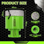 Diamond Core Drill Bit - 1-3/4" Tile Hole Saw 45mm for Porcelain Tile Granite Marble Masonry Brick