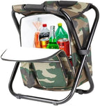 Bright starl Multifunction Folding Cooler and Stool Backpack, Hiking Camouflage Seat Table Bag Camping Gear for Outdoor Indoor Fishing Travel Beach