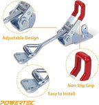 POWERTEC 4PK Toggle Clamp, 400 lbs Holding Capacity, 4002 Adjustable Pull Action Latch for Smoker, Tool Box, Woodworking Jigs and Fixtures, Cabinet, Tool box, Door (20333)