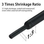 8 Sizes 218 Pieces Large Adhesive Heat Shrink Tubing Kit 3:1 Ratio Industrial Marine Grade Waterproof