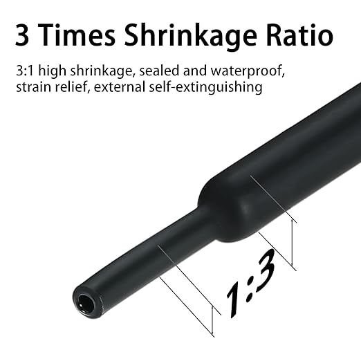 10 Sizes 505 Pieces Large Adhesive Heat Shrink Tubing Kit 3:1 Ratio Industrial Marine Grade Waterproof