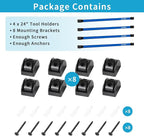 4 Pieces 24" Magnetic Tool Holder Strip, Blue Magnet Bar, Metal Tool Organizer Rack for Garage Organization, Easy To Install in Workshop, Mounting Screws Included
