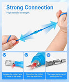 Kuject 130PCS Heat Shrink Wire Connectors, 22-10 AWG Electrical Insulated Male Female Wire Spade Terminals, Quick Disconnect Waterproof Crimp Butt Terminals for Automotive Marine Boat Truck
