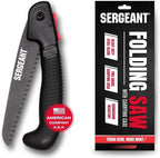 Folding Hand Saw All-Purpose + Carry Case. Best for Wood, Bone, PVC, Tree Pruning, Gardening, Camping, Hunting, Outdoors, Tool Box. Rugged 7" Steel Blade & Slip-Resistant Rubber Grip Handle.