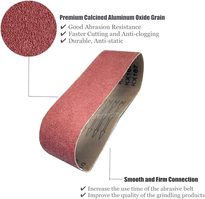 4 x 24 Inch Sanding Belt, 80 Grit Aluminum Oxide Belt Sander Belts 4x24,12 Pack (4x24in,80 Grit)