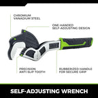 Multi-function Adjustable Pipe Wrench Set, 2-Piece, Quick Self-Adjusting, Power Grip for 7-35mm Nuts, Pipes Use，Chromium Vanadium Steel