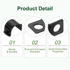 uxcell 100Pcs U-Shaped Pipe Clamp, 1/2 Inch(12mm) 2 Hole U-Tube Strap Clamp Heavy Duty Connector Bracket for Conduit Cables Wire Cord, Black