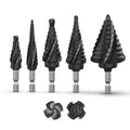 Cobalt Steel Step Drill Bit Set - 5PCS 50 Sizes for Metal, Impact-Ready Step Bits for Steel with Titanium Coating & Aluminum Case | Professional Metal Drill Bit Kit(5pc)