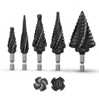 Cobalt Steel Step Drill Bit Set - 5PCS 50 Sizes for Metal, Impact-Ready Step Bits for Steel with Titanium Coating & Aluminum Case | Professional Metal Drill Bit Kit(5pc)