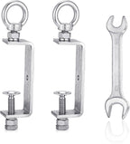 2-Pack Small C Clamps – 304 Stainless Steel Beam Clamps with M10 Screw Ring | Adjustable, Rust-Resistant I Beam Clamps for Ring Beams, Welding, Woodworking, Plants & Desk Use. Wide Jaw Openings(100MM)