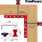 Fivepears 2 Pack 90 degree positioning square clamps set for woodworking, 7.1" x 7.1"(18 x 18cm) aluminum precision right angle corner clamp for square picture frame tool box cabinet drawer and wood