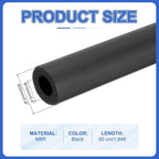 uxcell Pipe Insulation Tube Foam, 3/8" ID x 3/16" Thick x 1.64ft Foam Pipe Cover Non-Slip Hollow Tubing Guitar Air Conditioner Stand Fitness Equipment Handles, Black