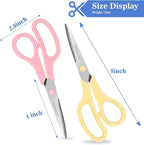 Scissors Set of 6-Pack, 8" Scissors All Purpose Comfort-Grip Handles, Sharp Scissor for Office Home School Craft Sewing Fabric Supplies, High/Middle School Student Teacher, Right/Left Hand