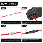 Nilight 100PCS Non Insulated Butt Connectors Kit AWG 24-8 Uninsulated Crimp Butt Connectors Pure Copper Tin Coated Crimp Terminals for Motorcycle Motorbike Car Truck Boats