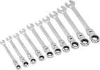 Amazon Basics Flexible Gear Ratcheting Wrench Set, 10 Pieces