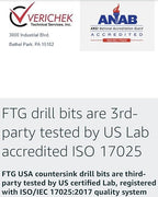 FTG USA Adjustable Wood Countersink Drill Bit Set 6 Sizes Set with Tapered Drill Bit for Woodworking