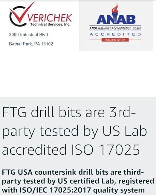 FTG USA Countersink Drill Bit for Wood with Tapered Drill Bit #10 (3/16")