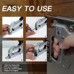 Upholstery Staple Gun Heavy Duty, DEWBIN 4 in 1 Stapler Gun with 2000 Staples, Remover, Manual Brad Nailer Power Adjustment Stapler Gun for Wood, Upholstery, Carpentry, Decoration DIY Staple Gun