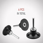 2 Inch Quick Change Disc Pad Holder, 6 Pack Lock Disc Holder, 1/4" Shank for Angle Die Grinder Attachments, Type R, for Polishing, Sanding and Surface Preparation