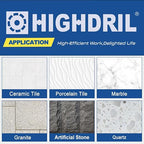 HIGHDRIL Diamond Drill Bits Kit with Triangle Shank for Porcelain Tile Ceramic Marble Brick Concrete Vacuum Brazed Hole Saw(6/8/10/20/25/28/35/45/50/65mm+35mm Hex Shank Chamfer Beveling Bit