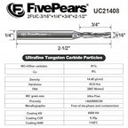 FivePears Up Cut Spiral Router Bit for CNC,3/16 inch Cutting Diameter and 3/4 inch Cutting Length 1/4 inch Shank Carbide End Mill Router Bit for Wood Carving Engraving Grinding Grooving