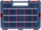 Small Parts Organizer Box – Stackable Hardware Storage Case with 20 Compartments & 12 Dividers – Heavy-Duty Nylon Screw, Drill Bit, Nut & Bolt Organizer for Garage, Toolbox, Workshop