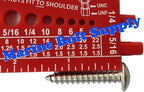 Nut, Bolt & Screw Gauge (Standard & Metric) (Coarse & Fine) Diameter, Length & Thread Pitch (Green)