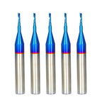 O Single Flute Upcut Spiral End Mill CNC Router Bit with NACO Coating for Acrylic Plastic Cutting with Mirror Finish (5, 1/16 D x 1/4 CH x 1/4 SHK x 2 L)