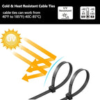 1000PCS 10 inch Black Zip Ties 75LBS Tensile Strength Self-Locking heavy duty UV Resistant Cable Tie Wraps for indoor and outdoor use(Black)