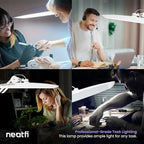 Neatfi XL 2,200 Lumens LED Task Lamp, 20W, 182 Pcs SMD LED, Dimmable, 4 Level Brightness, 3 Light Modes, Desk Light for Home, Office, Workbench (CCT, White)