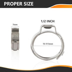 120-PCs HeSun 1/2 Inch PEX Crimp Ring, Premium 304 Stainless Steel Pex Cinch Clamp Ring(CLAMP016-120)