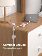 Magnetic Cable Clips, Adjustable Cord Holder Management, Adhesive Wire Keeper Organizer for Home Office Desk Phone PC Car Wall Desktop Nightstand Appliance (9-PCS White & Purple)