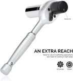 Neiko 03029A 1/2" Scaffold Ratchet Wrench | 9.5” Length | 36 Tooth Hammer Tip Head | Includes 7/8” 6 Point Deep Socket | Cr-V Steel …