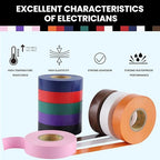 Lichamp 20-Pack Colored Electrical Tape Waterproof, 3/4 in x 66ft, Industrial Grade UL/CSA Listed High Temp Electrical Tape Colors Electric Super Vinyl, 2075C1