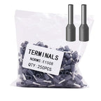 Fidioto AWG16 Wire Ferrules Terminals, 250pcs AWG16 Terminal Connector Wire Insulated Cord Pin Ends Terminals for Electric, Industrial, Chemical Industry, Power Control System, etc.